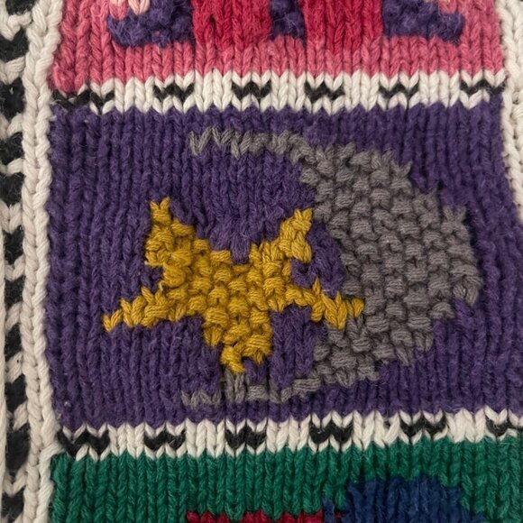 Vtg Northern Isles Hand Knit Cardigan Sweater Sz S Cottagecore Patchwork 90s - Picture 12 of 16